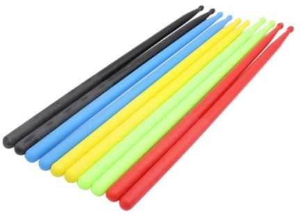 1 Paire de Baguettes de Batterie en Nylon Légères pour Tambour | Noir, Design Simple et Aspect Soigné, pour Batteurs, Format Pratique à Transporter
