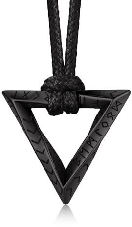Bandmax Mens Viking Necklace, Stainless Steel Norse Rune Pedant Leather Necklace Cord Braided Rope Chains, Nordic Amulet Jewellery with Gift Box