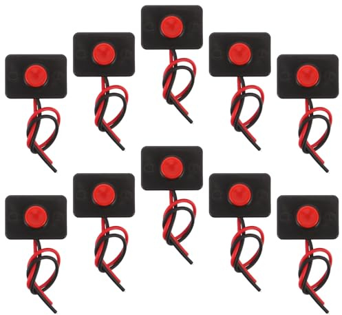 HEMOTON 10 Pezzi Mini Interruttore a Pulsante Precablatto per Auto Piccolo Interruttore Elettronico Momentaneo Fili Sostituzione Avviamento per Veicoli e Camper