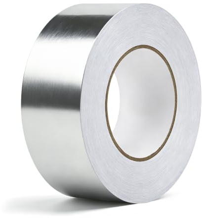 wordmouk 5 cm x 50 m Cinta de Aluminio Cinta Adhesiva de Aluminio Resiste Vapor y Gas Altas/Bajas Temperaturas Impermeable Resistente para Reparaciones y Aislamiento Térmico en HVAC
