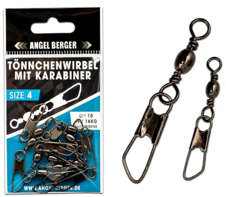 Angel-Berger Tönnchenwirbel mit Karabiner 10 Stück Wirbel