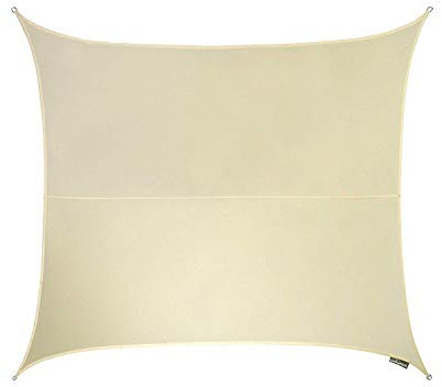 Kookaburra 3m Square Water Resistant Garden Patio Sun Shade Sail Canopy 96.5% UV Block with Free Rope (Ivory)