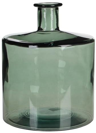 Mica Decorations Glasflasche Guan - H26 x Ø21 cm - Recyceltes Glas - Grün