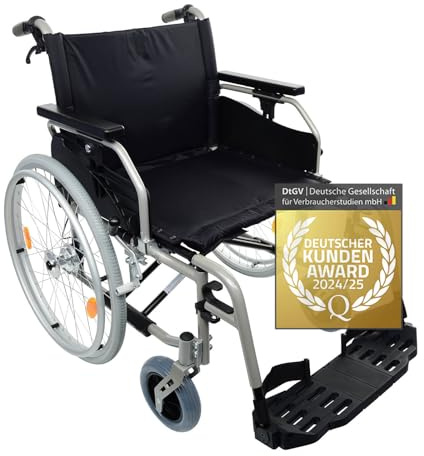 Extra breiter Rollstuhl PRIMUS ML XL - Sitzbreite 52 cm - bis 190 kg | Faltbarer Transportrollstuhl mit Trommelbremse - Rollstuhl mit Steckachsensystem - hohe Belastbarkeit & bequemer Sitz