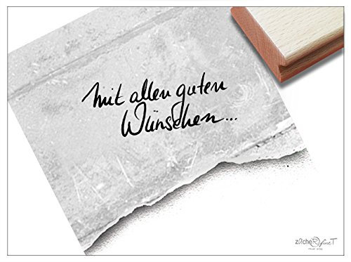 Stempel - Textstempel MIT ALLEN GUTEN WÜNSCHEN... handschriftlich - Schriftstempel Geburtstag Karten Geschenke Geschenkanhänger - von zAcheR-fineT