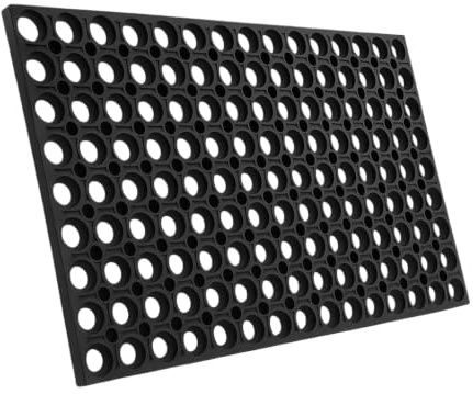 Gummimatte Schmutzfangmatte Ringgummimatte Ringmatte Fußmatte Fußabtreter komplett aus Gummimaterial Schwarz Stallmatte & Arbeitsplatzmatte Wetterfest 16 mm Höhe 5 Größen (80x120)