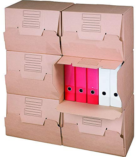 karton-billiger Archivbox für Ordner mit Frontklappe für bis zu 5 Ordner 10 Stück