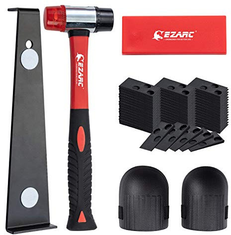 EZARC 65 tlg Laminat Verlegeset Komplettset mit Gummihammer, Zugeisen, Abstandshaltern für Klick Vinyl und Vinyl Verlegung – Einfache Installation für Laminatboden