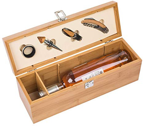 Schmalz Profi-Weinset Batumi Engraved Wooden Waiter Knife Drop Ring Spout with Names Bamboo Sustainable 52148 - Without Engraving