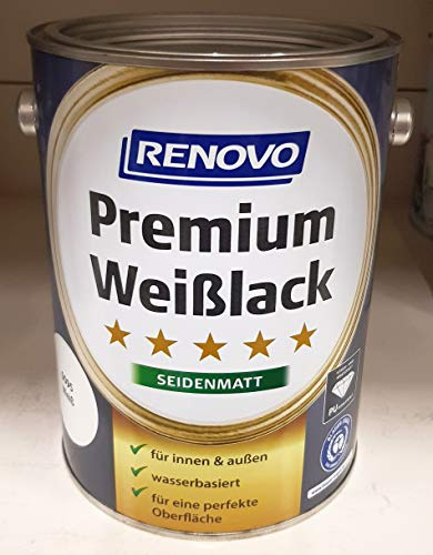 2,5 Liter RENOVO Premium Weisslack seidenmatt Weiss