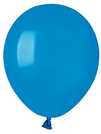Ciao Förpackning med 100 ballonger i naturlig latex premium kvalitet A50 (Ø 13 cm/5 tum), blå