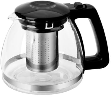YARNOW mit Siebeinsatz 1000ml Glas Glaskanne mit Deckel für Tee, Hitzebeständig & Transparent