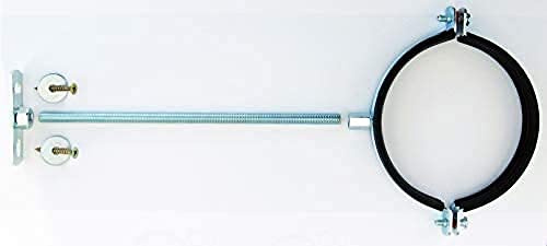 125mm (5 inch) Pipe or Boiler Flue Bracket Kits with Choice of Pre-Cut Threaded Rod (30cm Threaded Rod)