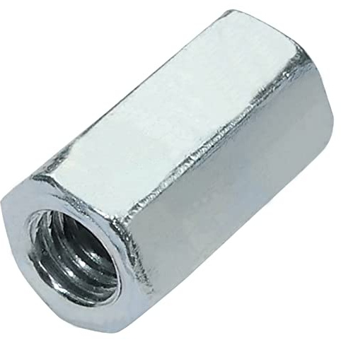 AERZETIX - C58230 - Juego de 25 Tuercas de acoplamiento hexagonales alargadas M5x15mm - tuerca de extensión prolongador con rosca métrica - en acero galvanizado