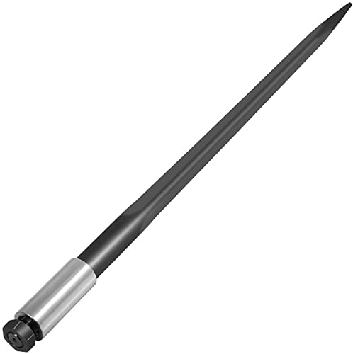 VEVOR Lance à foin, 99 cm, lance à balles de foin carrée, pointe à balle fixation rapide, capacité de charge 1633 kg, fourches à balle revêtement noir, pour seaux, tracteurs, chargeurs