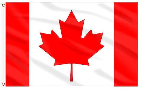 AhfuLife 1pcs Bandiera Canadese, 150×90cm Bandiere Canadese - Doppio Lato con Occhielli in Ottone, Utilizzato per la Decorazione di Feste, Decorazione del Giardino (1 Pcs, Canada)