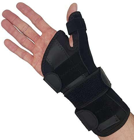 Thumb Splint & Wrist Brace | Carpal Tunnel Wrist Splint with Thumb Spica Splint | Thumb Stabilizer & Wrist Support For Tendonitis Pain, Arthritis, CMC Trigger Thumb (SM/MED, RIGHT HAND)