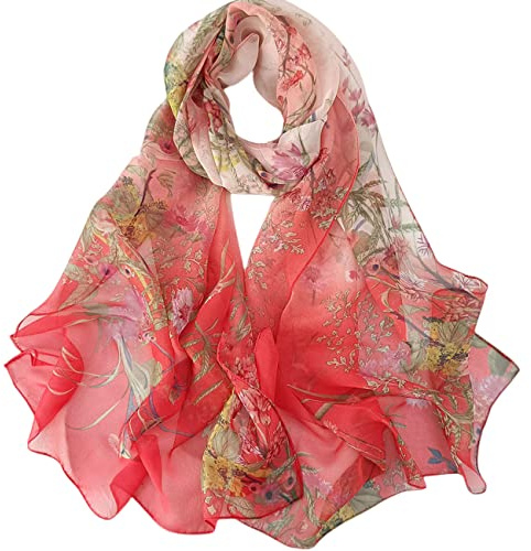 FAIRYGATE Schals & Tücher für Damen Seidenschals Damen Leicht Seidentuch Chiffon Silk Schal Halstuch Tuch Geschenk Frauen 20A41