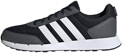 adidas Unisex Run 50s Shoes, Core Black / Cloud White / Grey Six, 43 1/3 EU