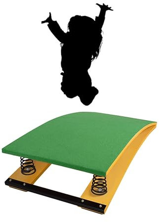 Hartholz-gymnastik-sprungbrett Für Kinder,Tragbares Gebogenes Gymnastik-sprungbrett,Sport-sprungbrett-ausrüstung Mit 2 Federn Für Schule/sportverein(Size:2 springs/60*40cm/23.62*15.74in,Color:grün)