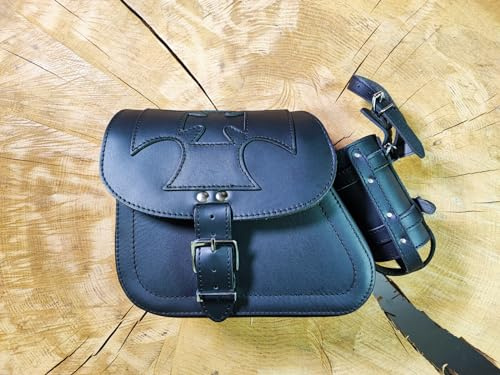 ORLETANOS Schwingentasche Dyna Malteser schwarz kompatibel mit Harley Davidson Dyna Street Bob Fat Bob Low Rider Sporty Tasche Schwinge Koffer Sportster Reisetasche