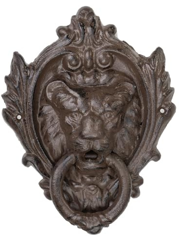 Moritz Türklopfer Löwe 17 x 22 x 4,5 Antik Stil Gusseiesen Rustikal Türklingel Door Knocker Barock Türglocke Haustür Türdekoration Türgong