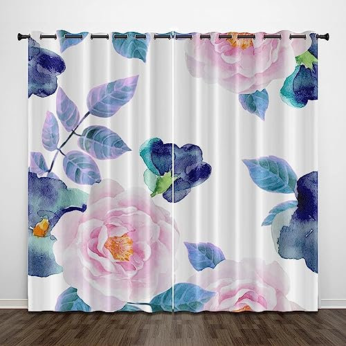 3D Verdunkelungsvorhang Ösen Rosa Pflanzenblume,2Er Set 2 X 75 X 166 cm Gardinen Wohnzimmer Gardinen Blickdicht Kinder Vorhänge Schlafzimmer Dekoschals Gardine -9O6B9A8E9A0H4L0Z3J6Q5B1M8S2G9U6R4G6J6H