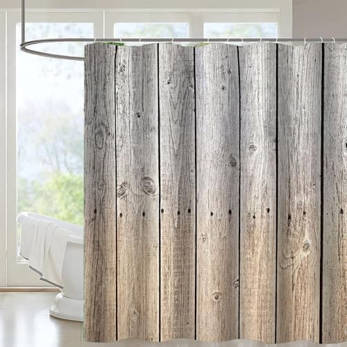 FAIRYGATE Outdoor Shower Curtains Waterproof Garden Shower Curtain Farm Print Bath Curtain Waterproof Polyester Fabric Decorative Bathroom Curtains Hooks B8321
