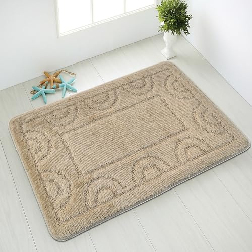 Comart - Tappeto Bagno Nicole - Doccia - Antiscivolo - 66x140 cm Beige