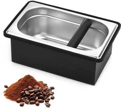 Espresso Knock Box, Stainless Steel Coffee Knock Box Large Capacity Coffee Pucks Container Espresso Machine Tool for Coffee Ground | Coffee Grounds Bin Large Capacity for Coffee Pucks Espresso Machine Tool for Coffee Ground Espresso Accessories