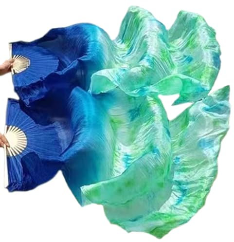 B,150cm, 1 Paar Fächerschleier Bauchtanz Bauchtanz Schleier Fans Schleierfächer Schleier Lange Fächer Bauchtanz Bambus-Fächerschleier Dance Schleier Für Mädchen Große Auftritte Proben