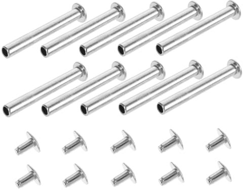 Cabilock Stofflüfterzubehör – 10 Sets 25 Mm Nieten- Und Muttern-Set Reparatur Der Handlüfterwelle Lüfterherstellung Lüfterwartung