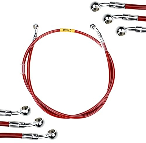 Tubo Freno Idraulico Universale Letgoing per Moto, ATV, Moto da Cross e Street Racers (Rosso, 1100mm, 10mm)