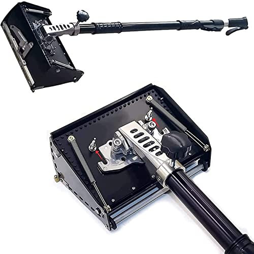 HENGCMM Professionelle 8''/10''/12'' Trockenmauer Flat-Finishing-Box mit Griff 40 '' - 64 '' Einstellbarer Boxgriff, Kelle, Teleskopstange aus Aluminiumlegierung, Flat Finishing Werkzeuge,22cm/8in