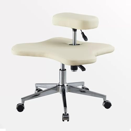 LULUMAIC Ergonomischer Kniestuhl, höhenverstellbarer Bürohocker mit Rollen, Stühle mit gekreuzten Beinen und Memory-Schaum-Kissen, Haltungsstuhl zur Linderung von Rückenschmerzen, Meditationsstuhl für