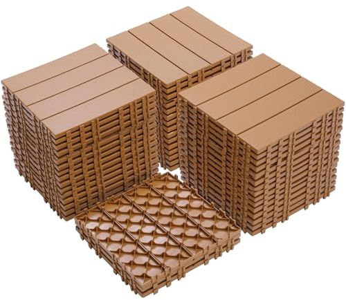 44 Pieces of 11.8 x11.8 Plastic Interlocking Deck Bricks, 30 * 30cm wear-Resistant, Personalized Floor Laying