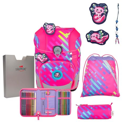 DerDieDas Schulranzen Set 5-TLG. ErgoFlex Tiny NEON Punkie