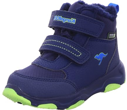KangaROOS Pojkar unisex barn KS-Yotto Mid V RTX snöstövlar, dk marin/limetta, 24 EU, dc marin limetta, 24 EU