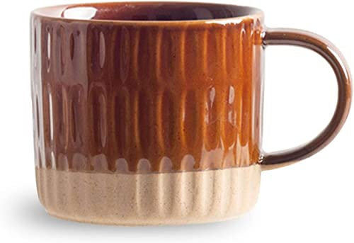 GLETSF Tazas Gigantes para Desayuno, Ensaladera, Taza De Cerámica para Sopa, Recipiente Único para Taza De Sopa, Cuencos para Café, Té Y Sopa, Taza De Sopa con Asa, para Café, PRed-Vertical Bar 500ml