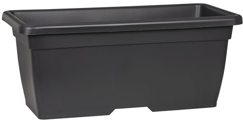 Scheurich Macetero Rectangular Nora Long 60 de plástico, Color Gris metálico, 62 cm de Ancho, 31,5 cm de Profundidad, 28 cm de Alto, 93,6 l de Volumen