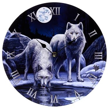 Puckator Lisa Parker Warriors of Winter Wolf Picture Clock - Wall Clock Clocks - Mens Cute Cool Preppy Home Gaming Room Bedroom Office Decor Decoration - Asthetic Accessories Stuff Men Things
