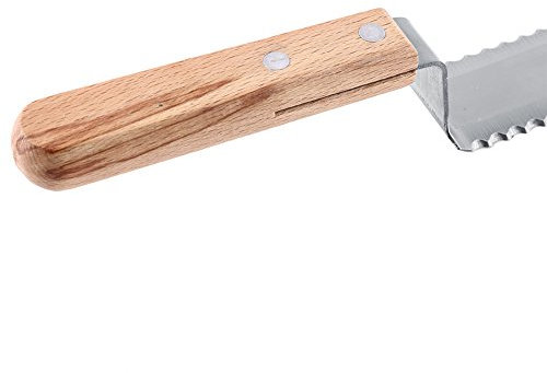 Cuchillo Extractor de Apicultura de Acero Inoxidable, Hoja Dentada Ultrafina y Afilada con de Madera para Extraer y Raspar Miel