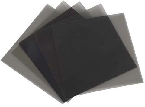 Happysnow Linearer Polarisationsfilm, LCD/LED-Polarisationsfilter für Polarisationsfotografie, 10 X 10 cm, 5 Stück, Ohne Klebstoff