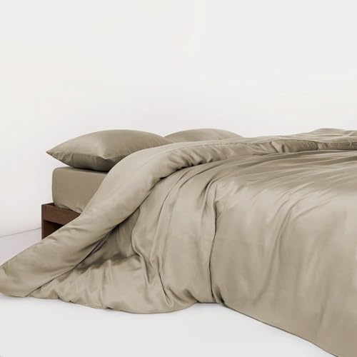 HM'S HOME'SECRET Roomers Bed Linen – Juego de Sábanas 100% Bambú Natural, 300 Hilos, Tacto Seda, Certificación Oeko-Tex 8 Tamaños (Arena, Cama 180cm)
