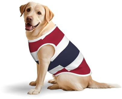 Hundekleidung mit Thailand-Flagge für mittelgroße und große Hunde, weiche Baumwolle, Haustierkleidung für den täglichen Gebrauch, Spazierengehen, Größe L, Blau, Gelb
