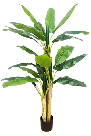 Plantes artificielles, grand bananier artificiel en pot, simulation de bonsaï tropical, fausses plantes vertes, aménagement paysager, hôtel, bureau, maison, plantes artificielles d'intérieur et d'exté