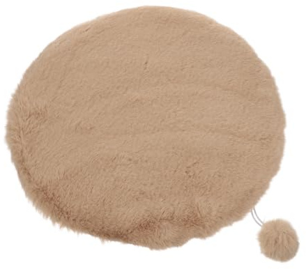 ibasenice Winterwarme Katzenschlafmatte Rund 40cm Flauschiges Kunstfell Weiche Haustiermatte für Innenbereich und Reisen Katzenschlafkissen für Katzen und Kleintiere