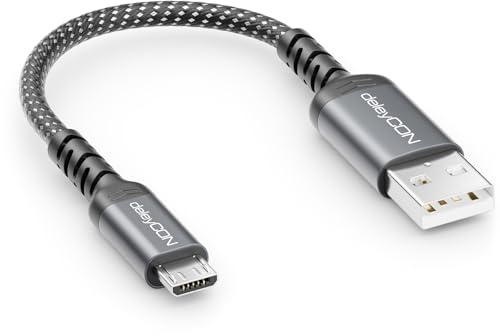 deleyCON 0,15m Micro USB Kabel USB-A auf Micro USB Adapter