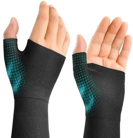 FORTEMOTUS Daumensattelgelenk Bandage Rechts und Links, 1 Paar Kompressions Kupfer Arthritis Manschette für Daumenorthese, Rhizarthrose, Sehnenentzündung, Daumenbandage für Damen, Herren(S)