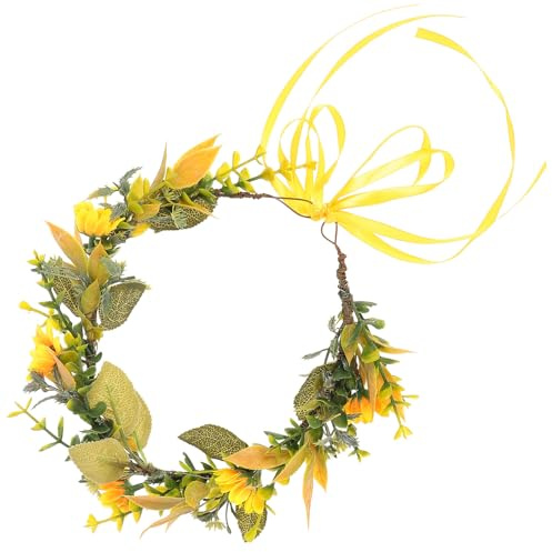 GANAZONO Sommer Sonnenblumen Haarkranz aus Stoff mit Fester Haltung Dekorativer Party Haarreif für Urlaub und Performance Modischer Hawaii Kopfschmuck